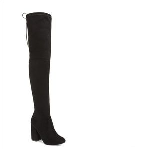 Steve Madden Norri Over The Knee Boots Black Suede